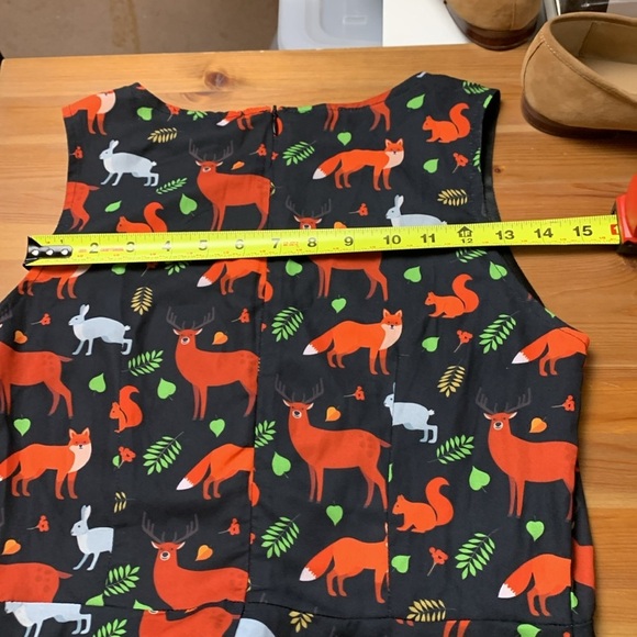 Paper Plane London Lined Fit and Flare Dress, Lightweight, Back Zipper, Black - Picture 12 of 12